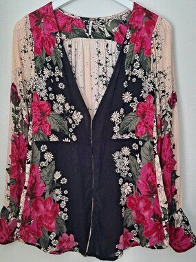 Free People floral print blouse tunic